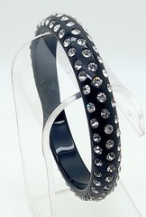 Boho black round Lucite Plastic clear rhinestone party fashion bangle bracelets