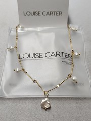 Louise Carter 14K Gold Plated Santorini Pearl Necklace 16″+2″
