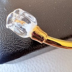 Lalique Jonc Flexible Muguet Bracelet Bangle Clear Crystal Gold Tone SV925 Box