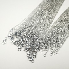12pcs/lot Stainless Steel Rolo Oval Chain Necklace 1.5mm 16-30in Optional color