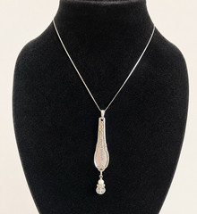 Vintage “Blessed” Spoon Handle Pendant Necklace (c. 1940s–1960s)