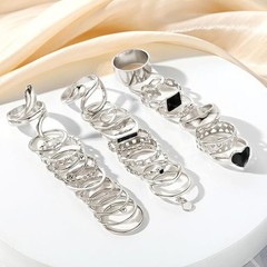 27x Women Silver Knuckle Rings Set Stackable Midi Thumb Rings Twist Hollow Rings