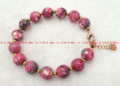 Fashion 6/8mm Natural Red Turquoise Gemstone Round Beads Bracelet 7.5 Inches