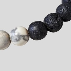 Volcanic Lava Stone Gemstone Bead Bracelet Adjustable Cord