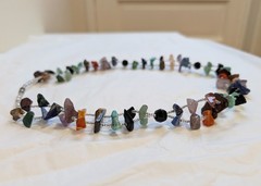 2 Strand Turquoise Lapis Jade Amethyst Quartz Onyx Jasper Chakra Necklace 23 in.