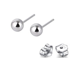 925 Sterling Silver Round Ball Stud Earrings High Polish Butterfly Post Back H8