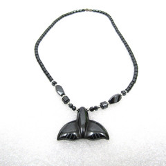 Women’s Jewelry Black Necklace Hematite Beads None Magnetic