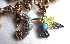 Ann Taylor Ocean Life Coastal Chic Layered Bling Sea Charms on Chains Necklace