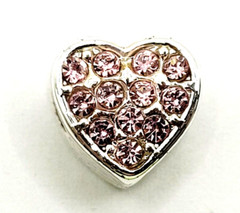 Avon Always in My Heart Pink Rhinestone Silver Tone Charm Cherished Memories