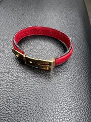 Gucci Bracelet Authentic OLD GUCCI Leather Gold Bangle 19.5cm From Japan