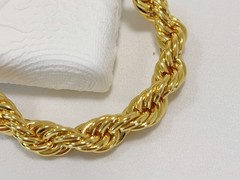 14k Yellow Gold Solid 10mm Diamond Cut Rope Chain Italian Bracelet Mens 7.5″