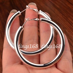 Women’s 925 Sterling Silver Classic 2 inch Large Round Hoop Fashion Earrings H6