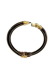 Plunder Pencil-Shaped Hinged Bangle Bracelet Gold Tone