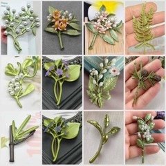 New Pearl Creativity Tree Branch Flower Brooch Retro Green Plant Flower Pin