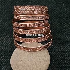 Pure Copper Bangles Set Of 7 Bangles Statement Bangles For Women Jewelry NABAA-5
