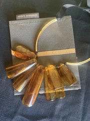 Adolfo Dominguez Statement Necklace Amber Cascade Adjustable Length