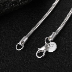 40-75CM 925 Sterling Solid Silver 1MM/2MM/3MM Snake Chain Necklace Women Jewelry