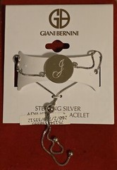 Giani Bernini Sterling Silver Adjustable Bracelet Engraved J