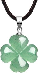 Four Leaf Clover Necklace,Made with Green Aventurine Jade for Faith Hope Love