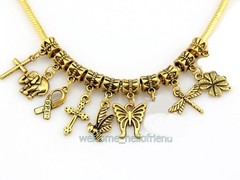 Wholesale Antique Gold Plated Mix Dangle Charm Fit Bracelet Choose Quantity JH03