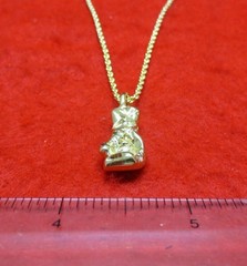 14 KT GOLD EP BOXING GLOVE CHARM PENDANT SPORTS WITH A 30″ ROPE CHAIN-2262