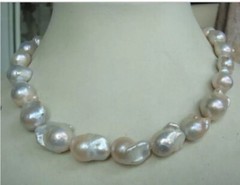 Huge 15-20mm Australian South Sea Natural White Keshi Baroque Pearl Necklace 18′