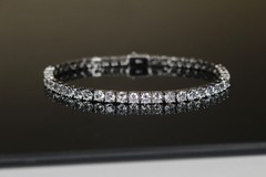 14k STAMPED 4mm Tennis Chain Necklace 70ct Lab Sim VVS1 Diamonds 54g+ HEAVY