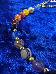 Multi-Colored Agate Natural Gemstone Beaded Necklaces & Bracelets 19.5″ 17.5″ +