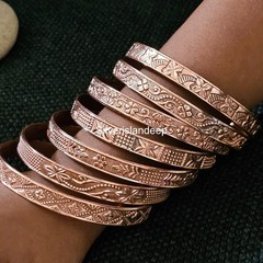 Pure Copper Bangles Set Of 7 Bangles Statement Bangles For Women Jewelry NABAA-5