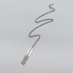 Love is My Religion Bar Pendant Necklace Silver Tone Everyday Jewel 28″