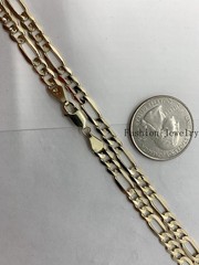 14K Solid Yellow Gold Figaro Link Chains Necklace Men’s/Women’s 4mm-6mm 18″-30″