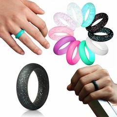 10 Pcs Flexible Silicone Wedding Ring Men Women Engagement Sport Rubber Band