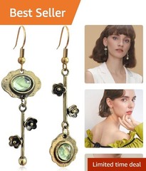 Asymmetrical Dangle Earrings – Handmade Vintage Silver Plum Blossom for Women