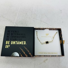 Bomb Party Untamed Necklace NK51503 Edge Aligned Black Onyx Sandstone Rose Gold