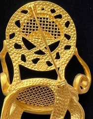 Karl Lagerfeld Iconic Vintage Oversized Gold Tone Rococo Louis XV Chair Brooch