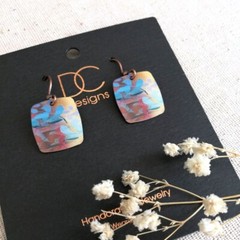 DC Designs Abstract Foliage Small Square Earrings in Multicolor 30NS Unique Gift