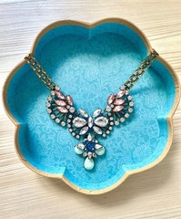 The Limited Multicolor Rhinestone Bib Statement Necklace Gold-Toned