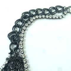 LANVIN COLLECTION Necklace Black and Gray Crystal Rhinestones