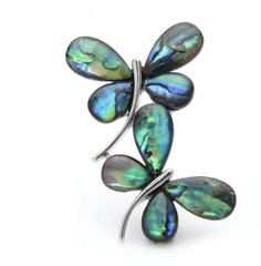 Wuli&baby Blue Abalone Shell 2 Butterfly Brooches Insect Brooch Pins For Women