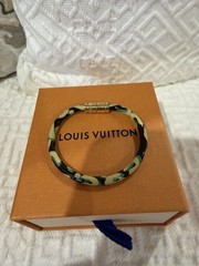 LOUIS VUITTON Blue Infini Stephen Sprouse Leopard Keep It Bracelet size 17