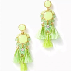NWT LILLY PULITZER WATERSIDE EARRINGS *PISTACHIO GREEN* STATEMENT EARRINGS