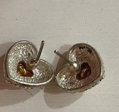 Retired Brighton Puff Heart Engraved Earrings