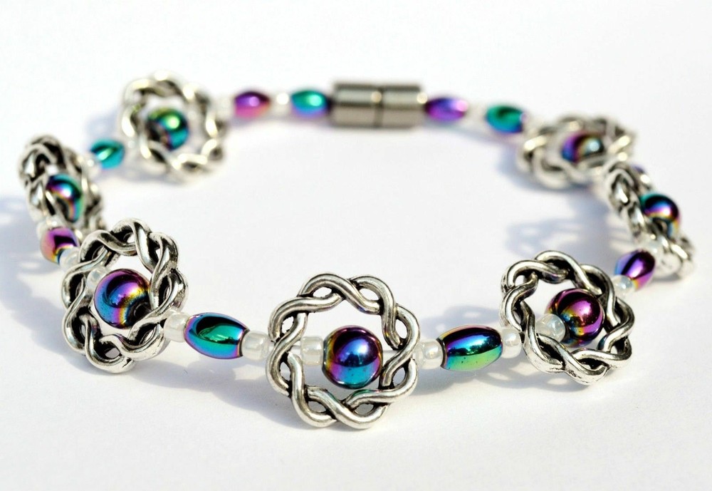 Rainbow Magnetic Hematite Anklet Necklace Bracelet All Ages LOVE THIS