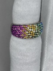 Brass JCM Thailand GEMSTONE RAINBOW RING SIZE 8 jewelry Vintage Jewel color,