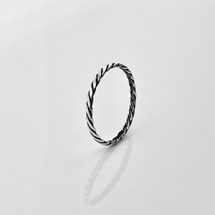 Sterling Silver Twist Ring, Stackable Ring, Silver Ring, Rope Ring