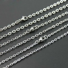 1.5-3.2mm 16″-32″ Wholesale In Bulk Stainless Steel Silver Oval Chain Necklace