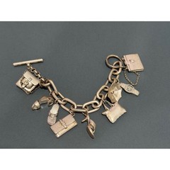 Kenneth Cole Charm Bracelet 6.50″ Silver Tone Fashion Handbags Shoes Toggle Y2K