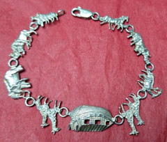 Sterling Silver 7” Noah’s Ark Bracelet 2 by 2 Animals Christian Religious 7.29g