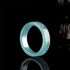 A Grade Water Jade Antique Square Ring For Men Women Jewelry With Certificate