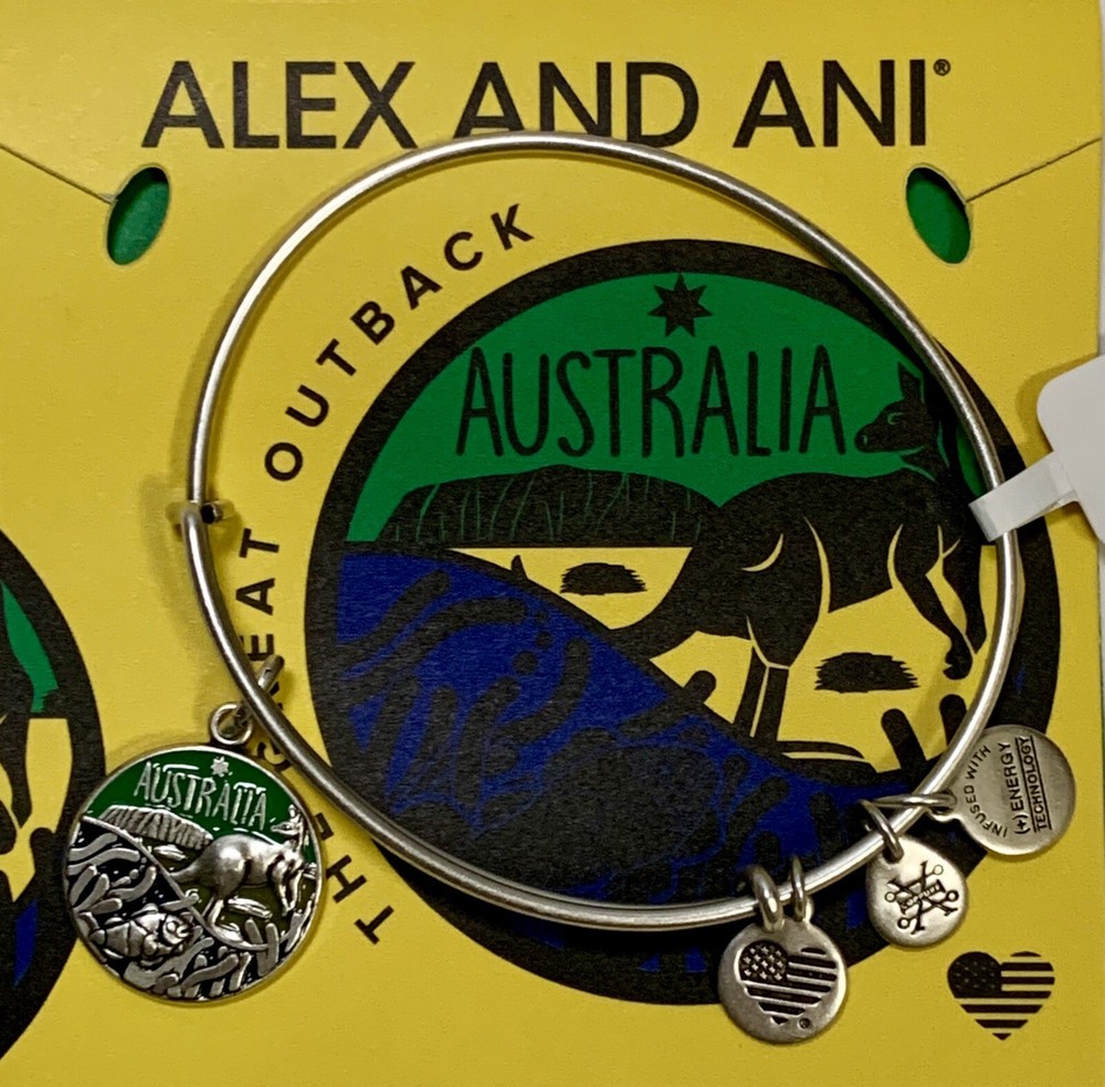 Alex and Ani AUSTRALIA Silver Charm Bangle Bracelet THE Great Outback Kangaroo